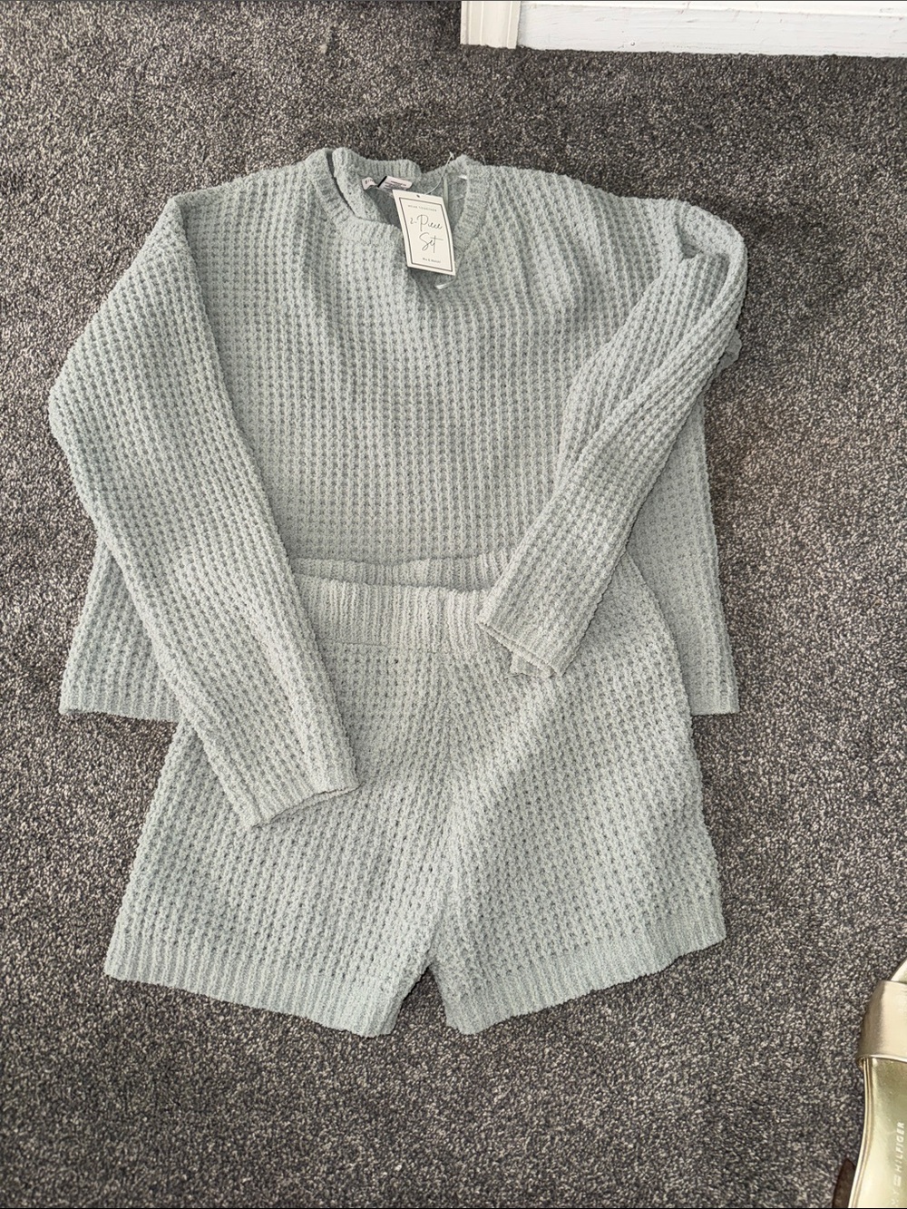 Sincerely Jules Cozy Knit Two-Piece Set in Sage Green
